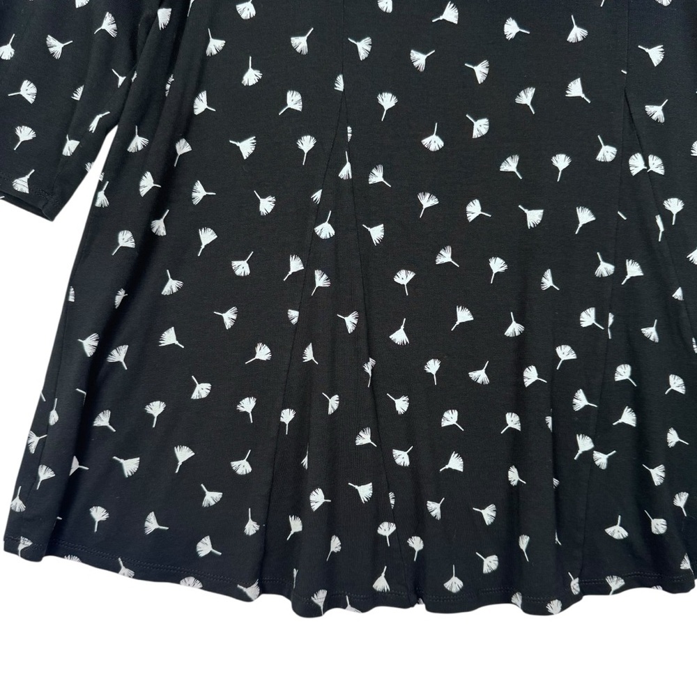 J. Jill Wearever Collection Women's Long Sleeve Top Black White Patterned Size L - Picture 2 of 6